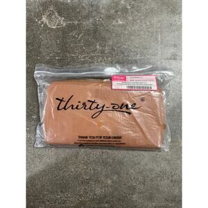 Thirty-One 31 All About the Benjamins Wallet NIP Caramel Smooth Pebble